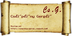 Csépány Gergő névjegykártya